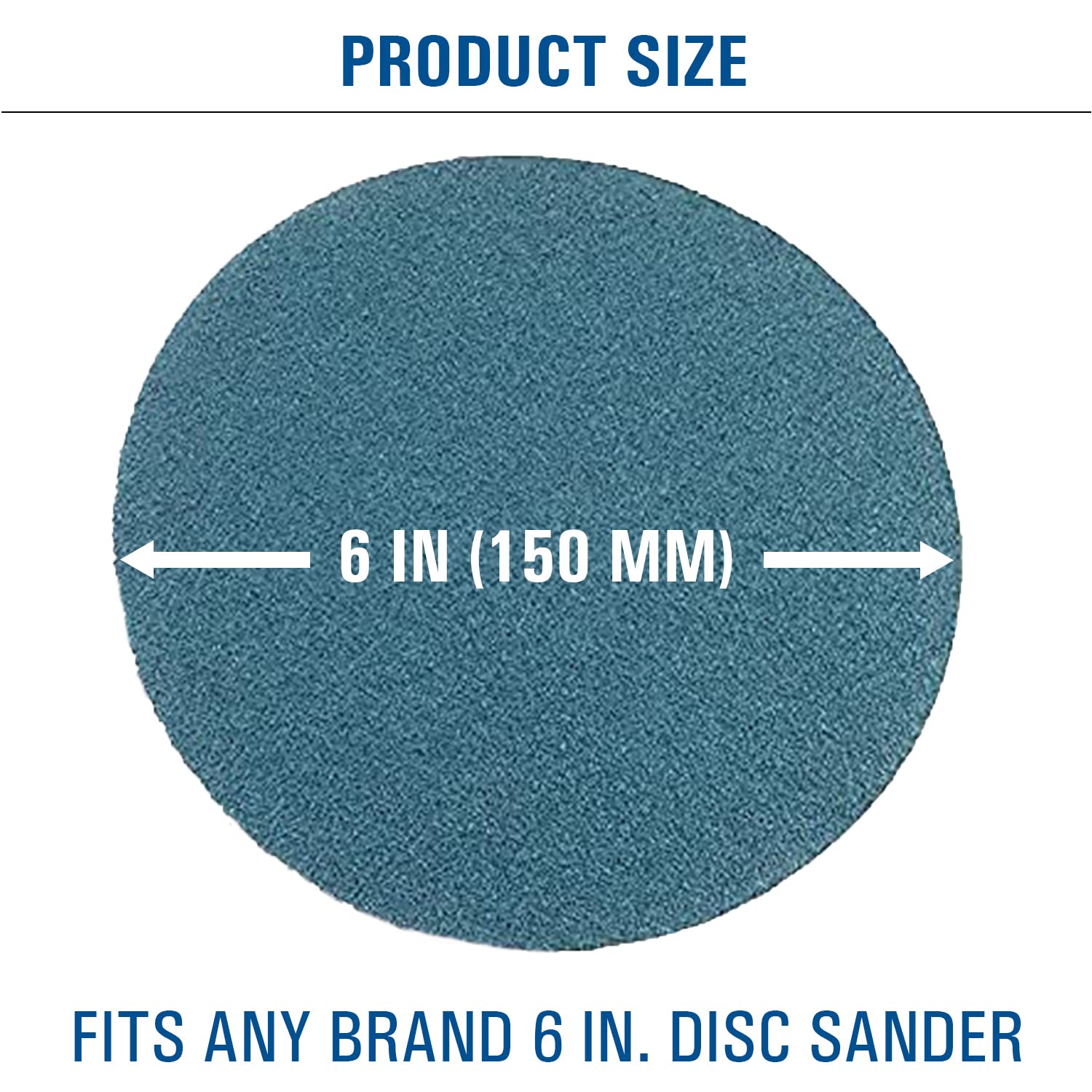 Starcke Premium 6 Inch Hook and Loop Grip Sanding Discs, 24 Grit, Pack of 100 – Heavy Duty No Holes Sand Paper Discs with Blue Zirconia Blend for Orbital Sander, Wood Floors, and Sanding Pads