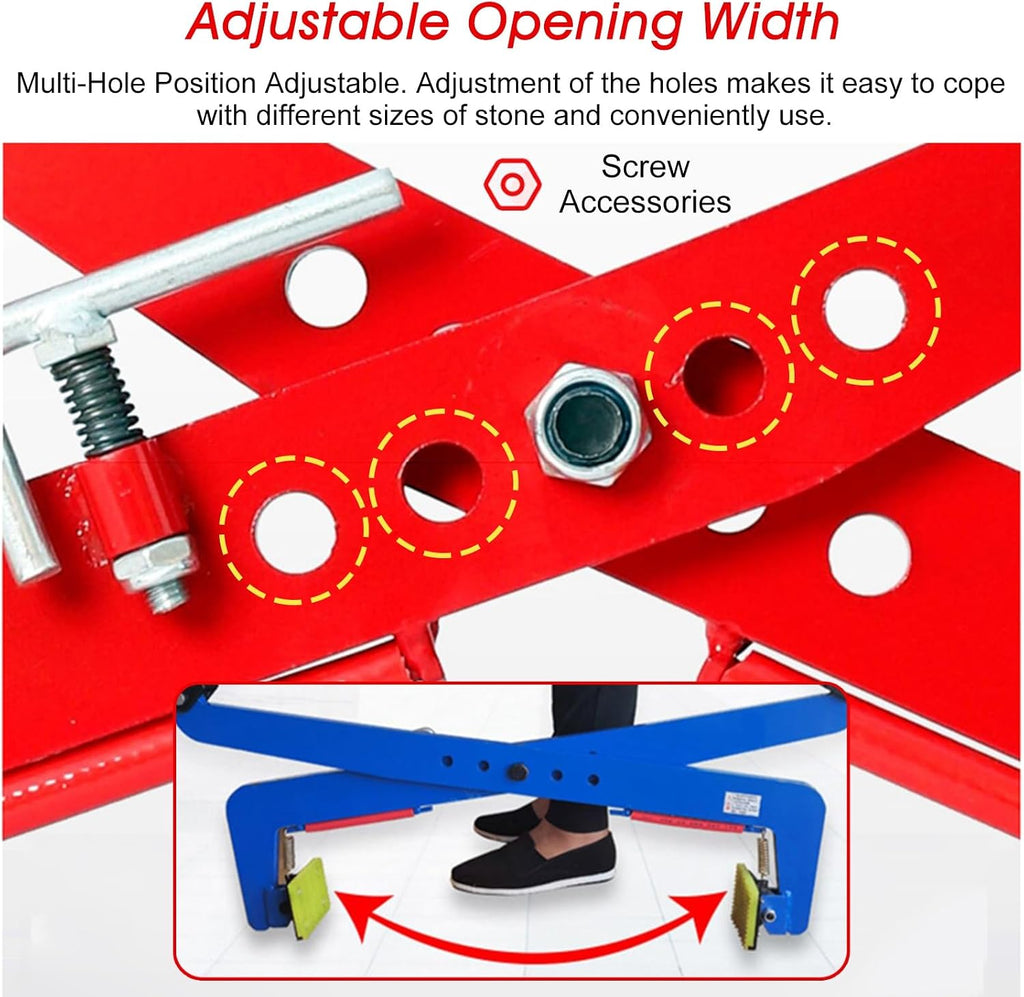 Vertical Plate Lifting Clamp, Heavy Duty Alloy Steel Stone Clamps Forklift for Transporting Wood Slab, High Visibility Lifter Tool with Big Jaw Opening 6-30 Cm(One Color-Opening 2.4-7.1in)