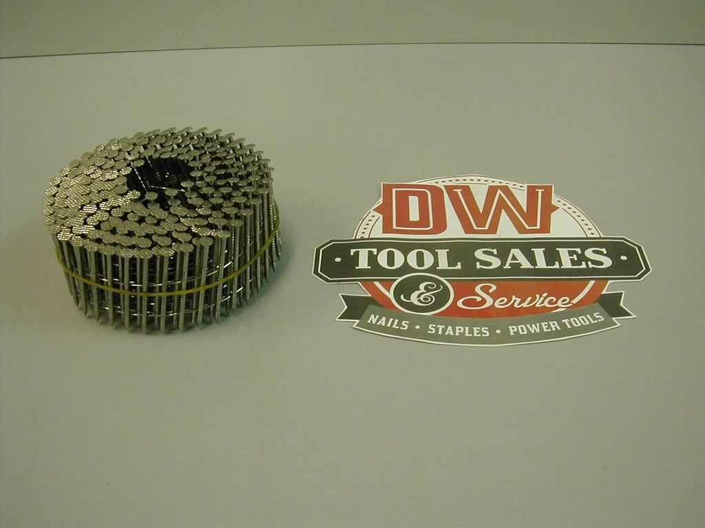 1 7/8' Inch Coil Nails Ring Shank Stainless Steel 15 Degree (3,600)