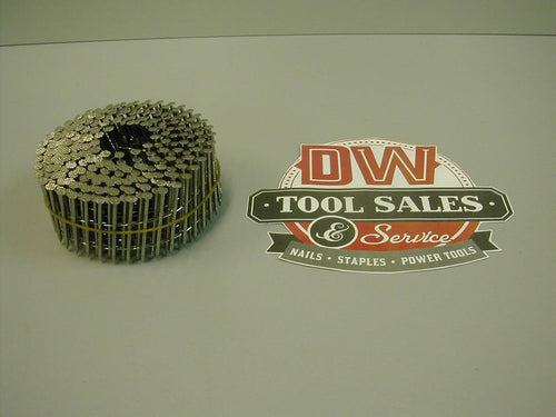 1 7/8' Inch Coil Nails Ring Shank Stainless Steel 15 Degree (3,600)