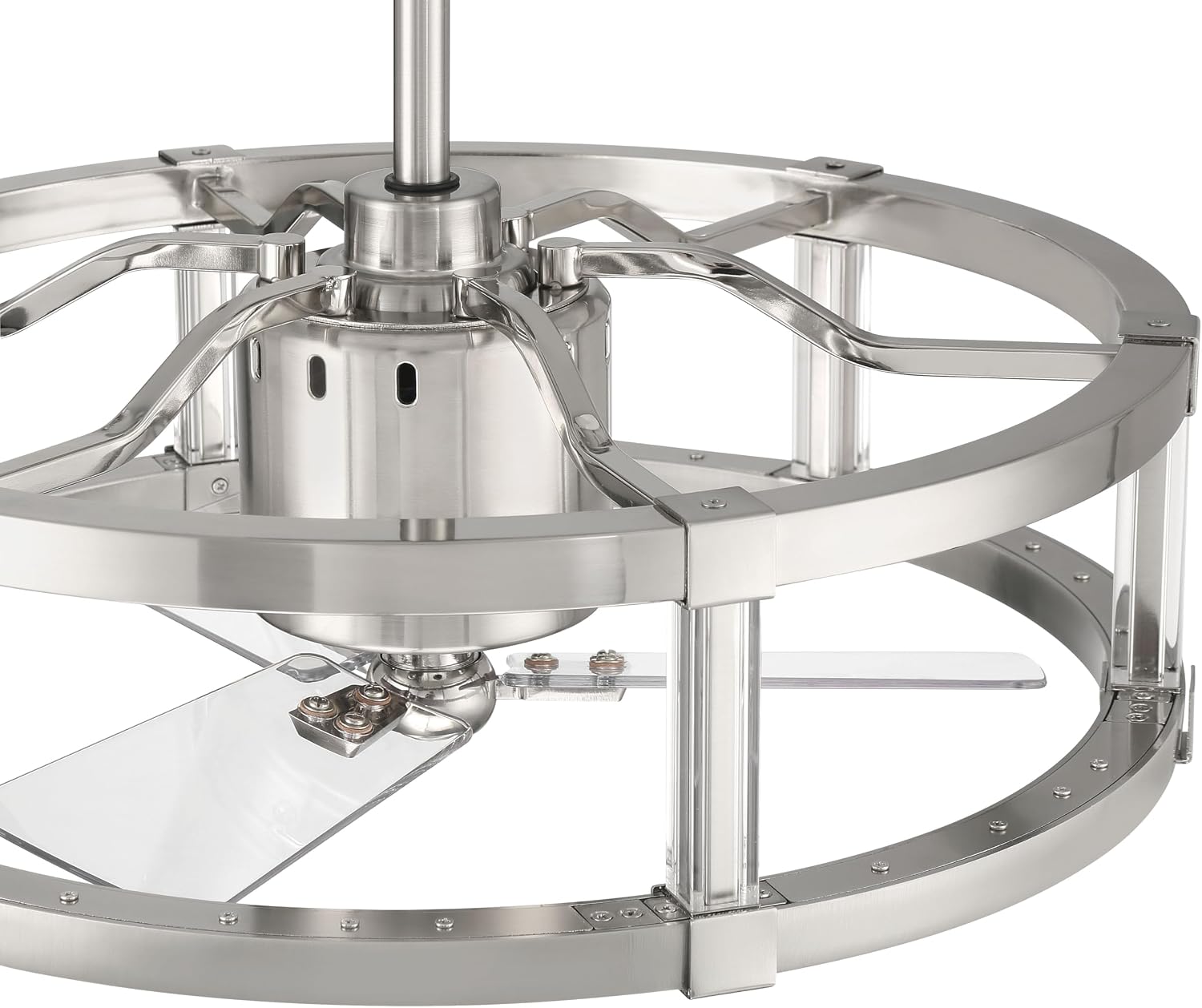Craftmade 24' Alexis Brushed Polished Nickel Finish Indoor Fandelier & Integrated LED, Remote Control Included, Smart WiFi Enabled w/Voice Activation, works w/Alexa & Smart Home Devices