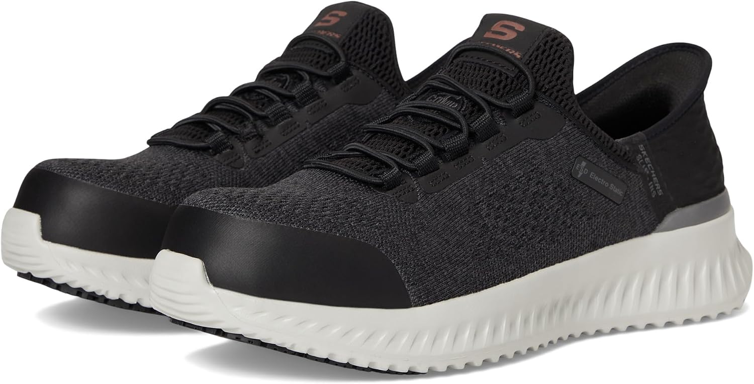Skechers Men's Tilido Troxin ESD Composite Toe Bungee Slip-On Work Shoe