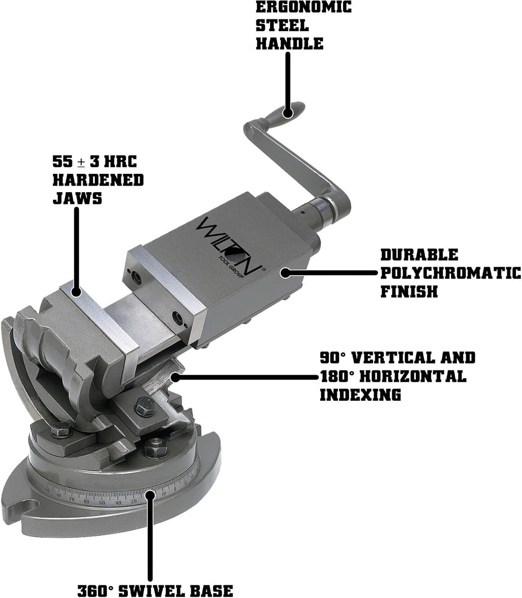 Wilton 3-Axis Precision Tilting Vise, 6' Jaw Width, 6' Opening, 1-3/4' Jaw Depth (Model TLT/SP-150)
