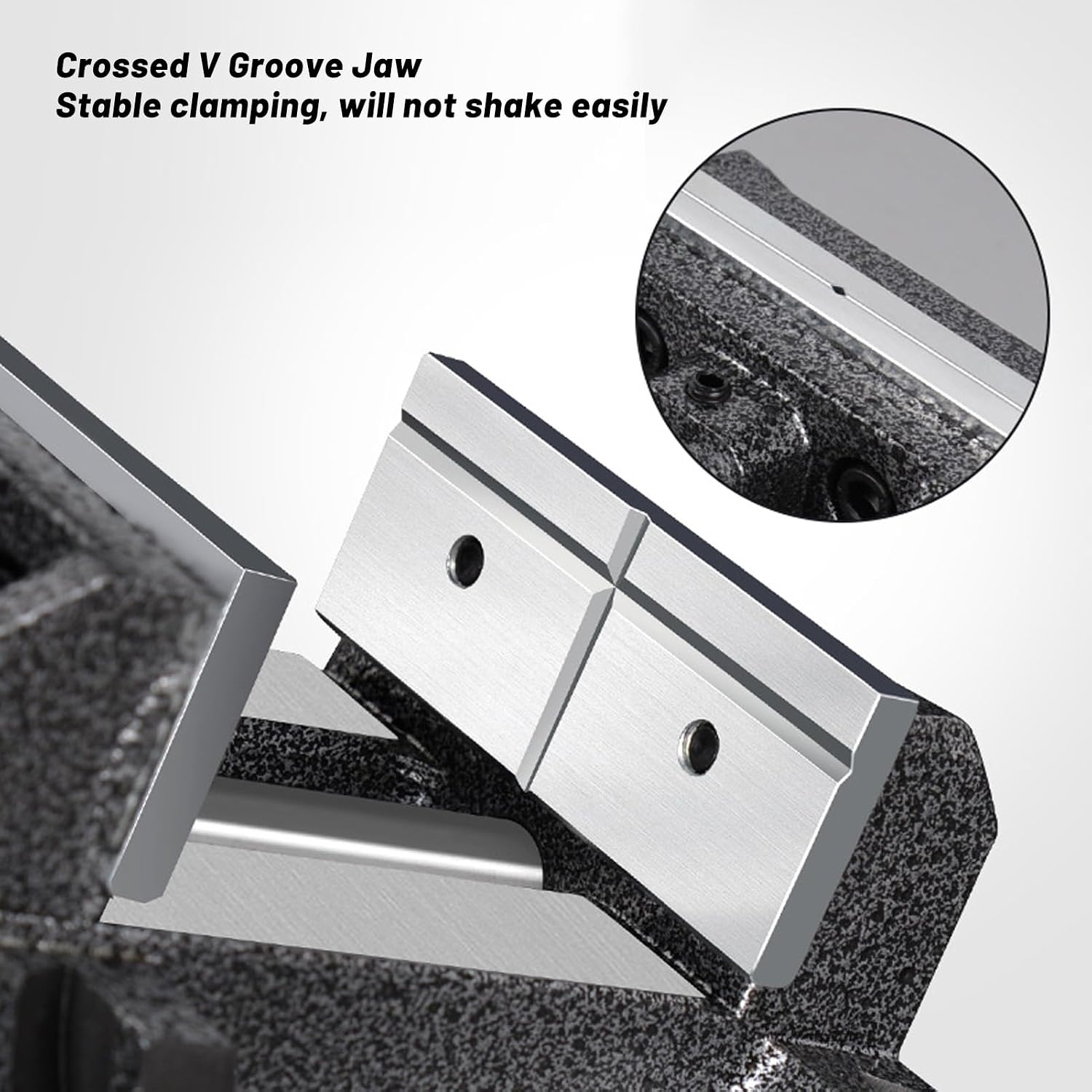 4 Inch Bench Vise,90 Degree Tilting Angle Vice Crossed V Groove Removable Jaw Adjustable Table Vise Clamp