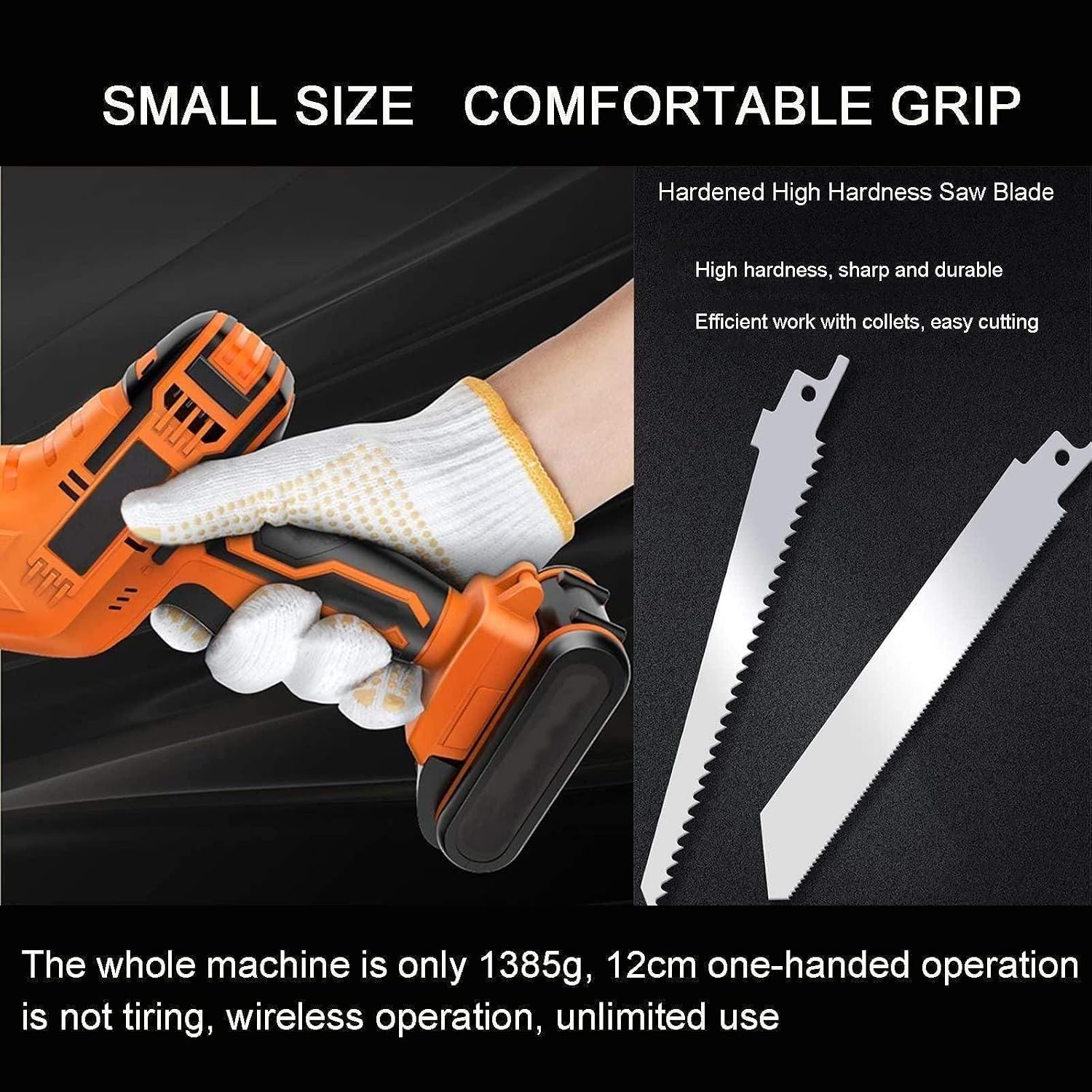 Electric Bone Saw(2 Stainless Steel Saw Blades) - Cordless Reciprocating Saw(3000rpm), Easily Cuts Meat & Bones, for Home, Commercial Use