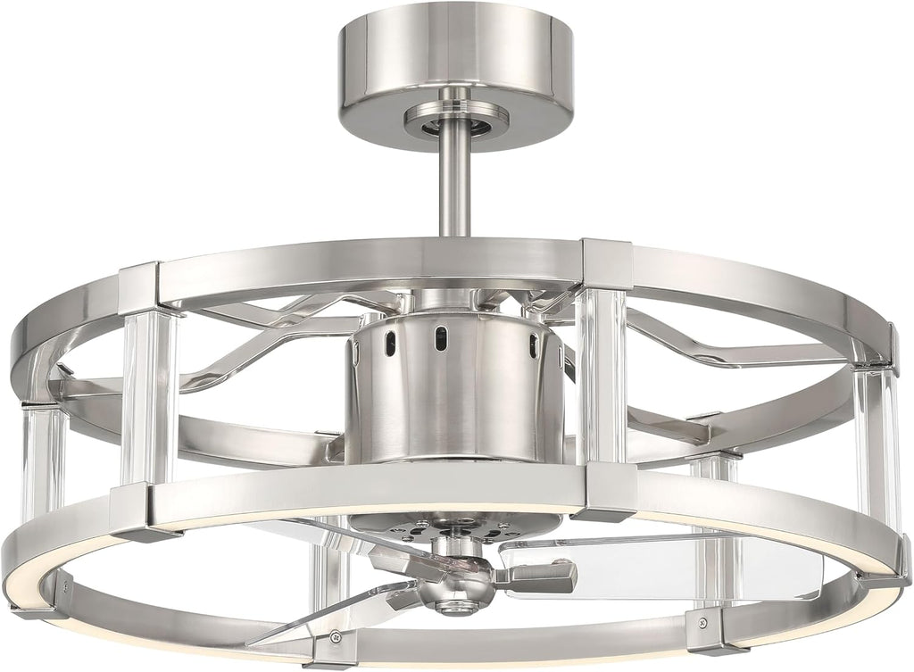 Craftmade 24' Alexis Brushed Polished Nickel Finish Indoor Fandelier & Integrated LED, Remote Control Included, Smart WiFi Enabled w/Voice Activation, works w/Alexa & Smart Home Devices