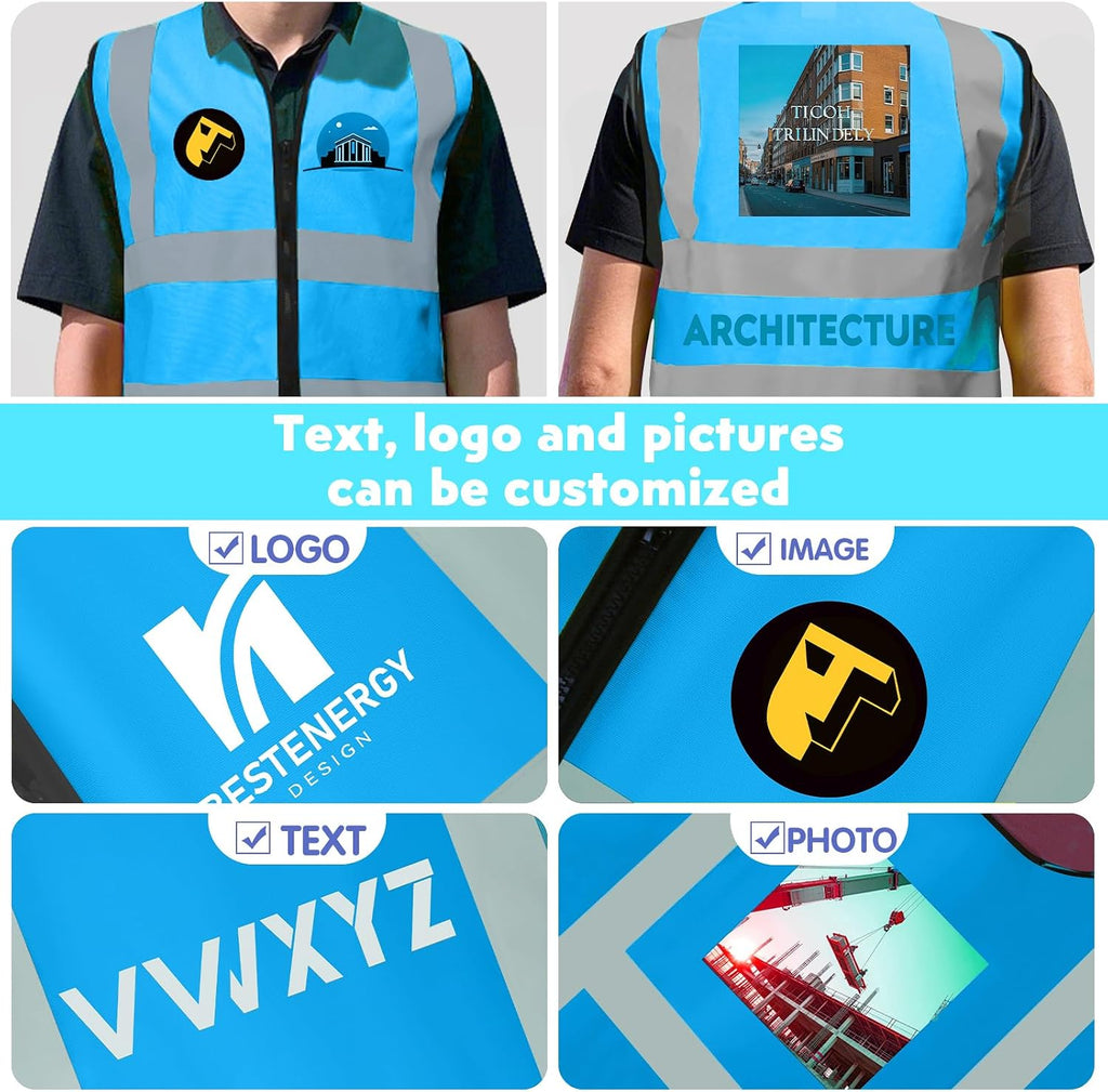BeautyWill Bulk Custom Logo Safety Vest High Visibility Reflective Work Vests