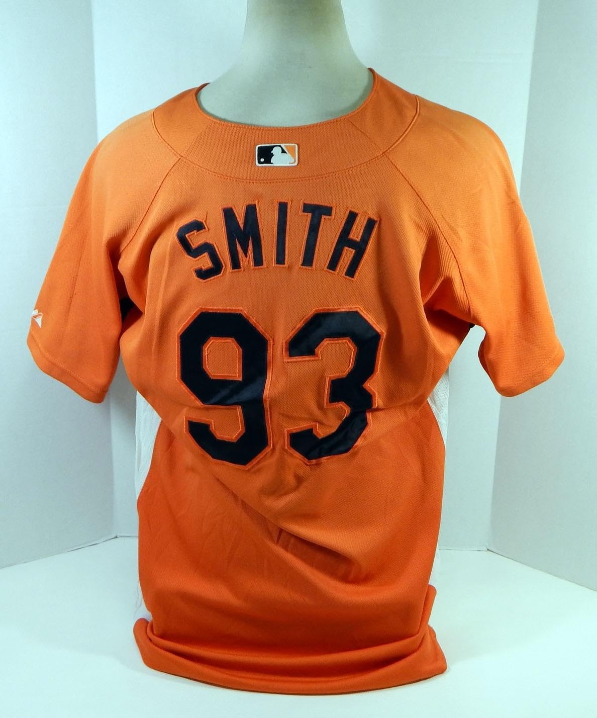 2007-08 Baltimore Orioles Smith #93 Game Used Orange Jersey BP ST 000 - Game Used MLB Jerseys