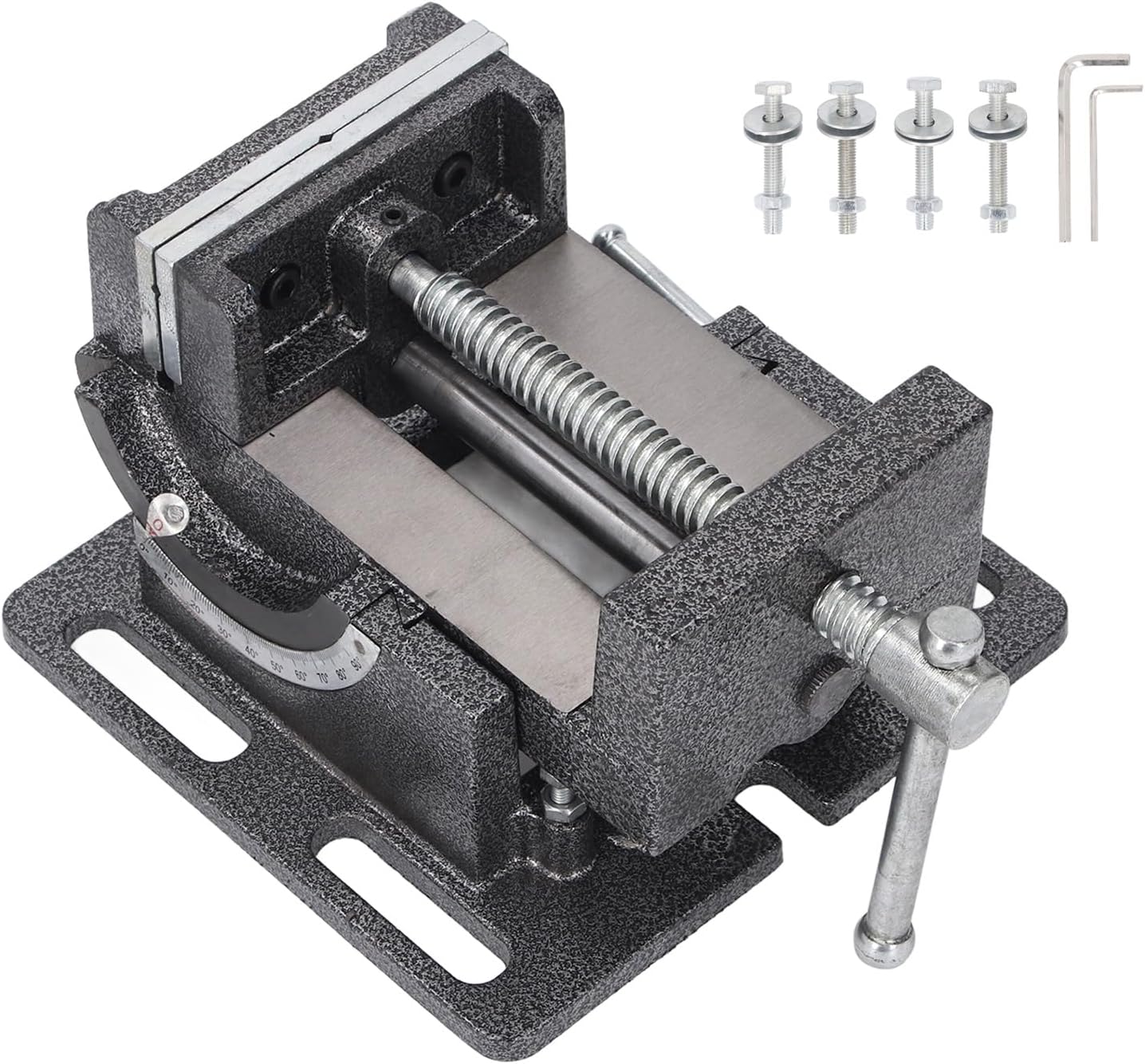 4 Inch Bench Vise,90 Degree Tilting Angle Vice Crossed V Groove Removable Jaw Adjustable Table Vise Clamp