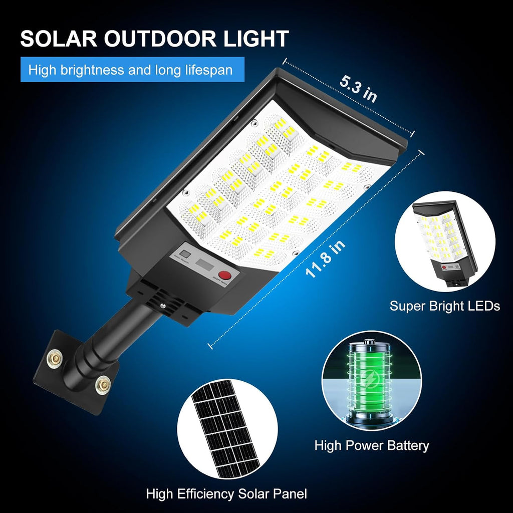 4 Pack Solar Outdoor Lights, Motion Sensor Flood Light, Dusk to Dawn Street Lights with Remote Control, IP66 Waterproof Solar Powered Parking Lot Lights, 6500k Dimmable Security Lamps