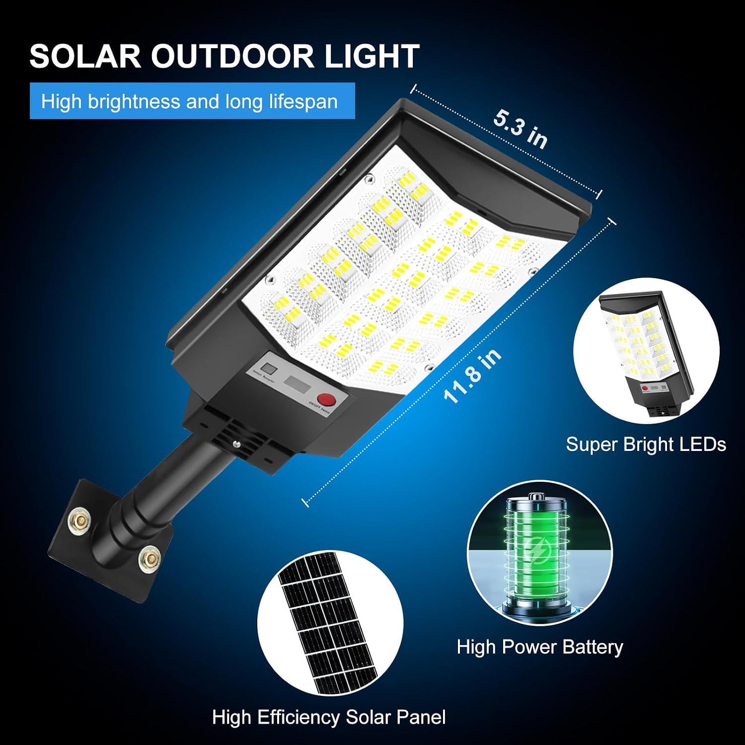 4 Pack Solar Outdoor Lights, Motion Sensor Flood Light, Dusk to Dawn Street Lights with Remote Control, IP66 Waterproof Solar Powered Parking Lot Lights, 6500k Dimmable Security Lamps