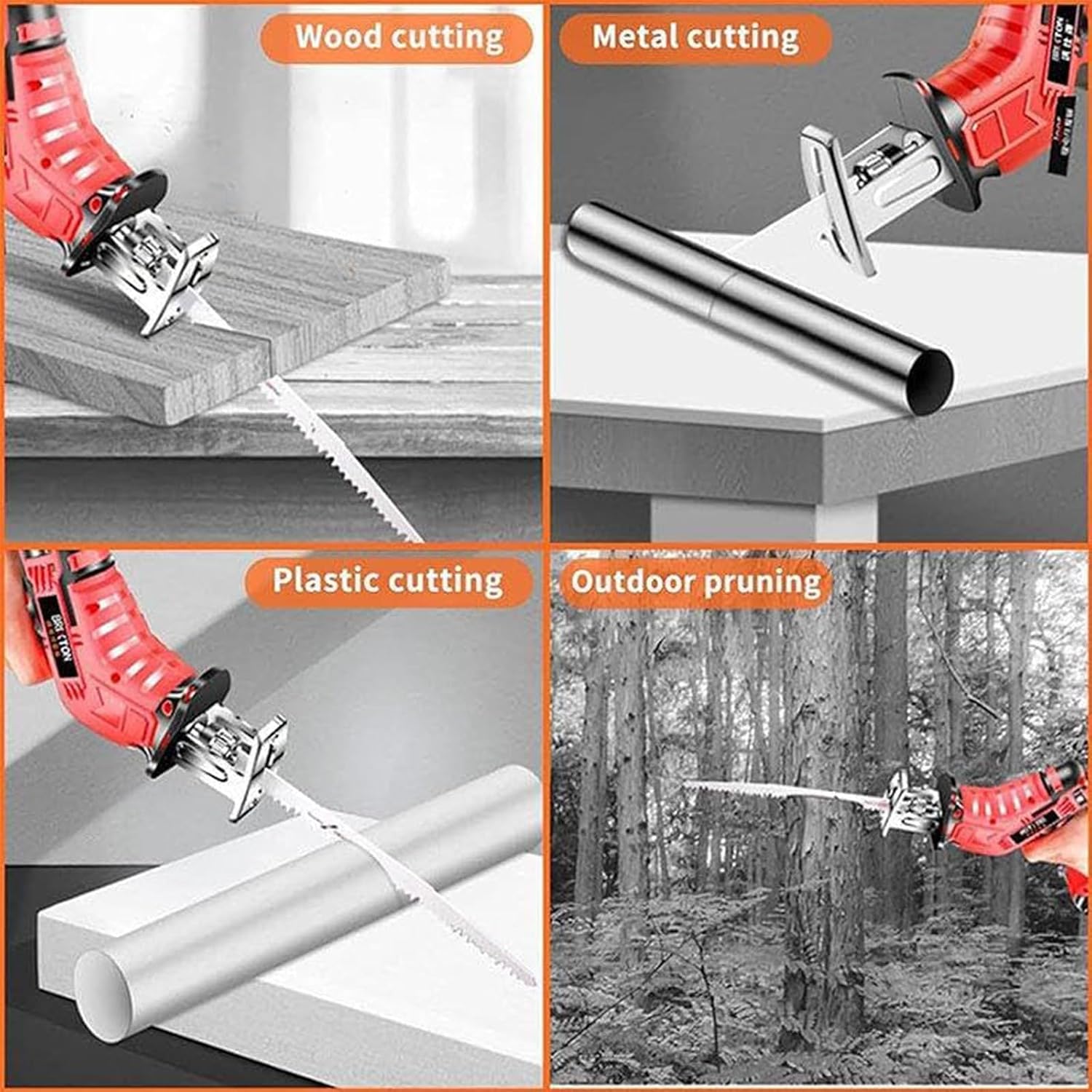 Portable Bone Cutting Machine, Home Lightweight Electric Bone And Meat Saw, Electric Butchers for Commercial Home, Battery Powered & Lock Switch, for Meat Pork Fish Ribs, with 4 Saw Blades