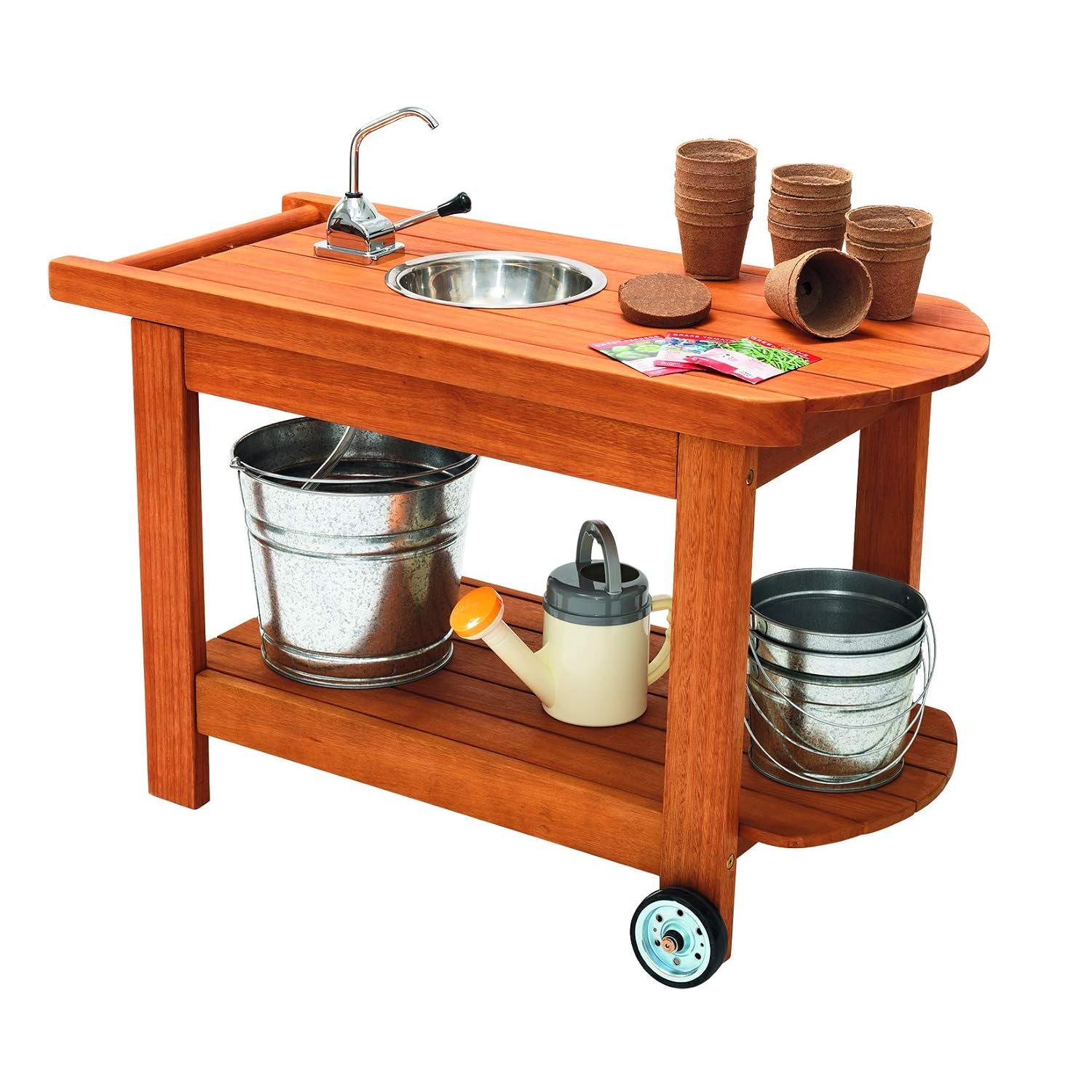 Children?s Outdoor Rolling Planting Cart, Outdoor Play, Activity Cart, Active Play Cart, Outdoor Storage, Potting Table, Planting Table, Planting Tables for Outdoors, Kids Outdoor Furniture