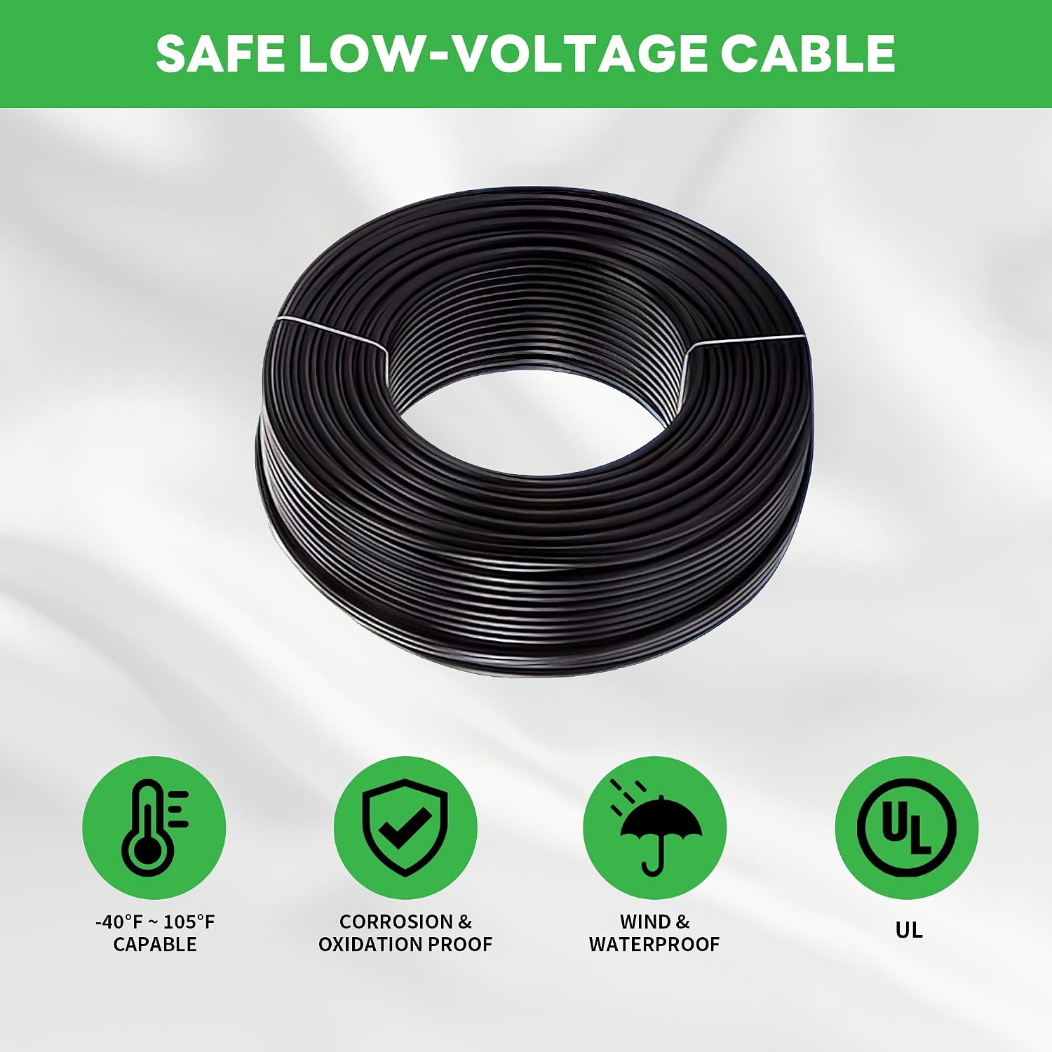 Low Voltage Landscape Spotlights Kit, 4 Pack Black Outdoor12V LED Lights and 100W Transformer and 100FT Cable and 20 Wire Connectors, Waterproof Aluminum Uplighting for Tree House Garden