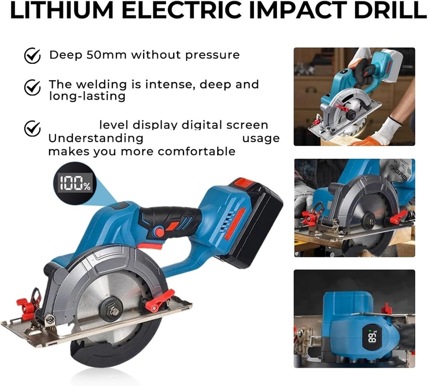 Reciprocating Saw, 6 Inch Brushless Circular Saw Compact Cordless Electric Wood Metal Ceramic Tile Cutter Power Tool