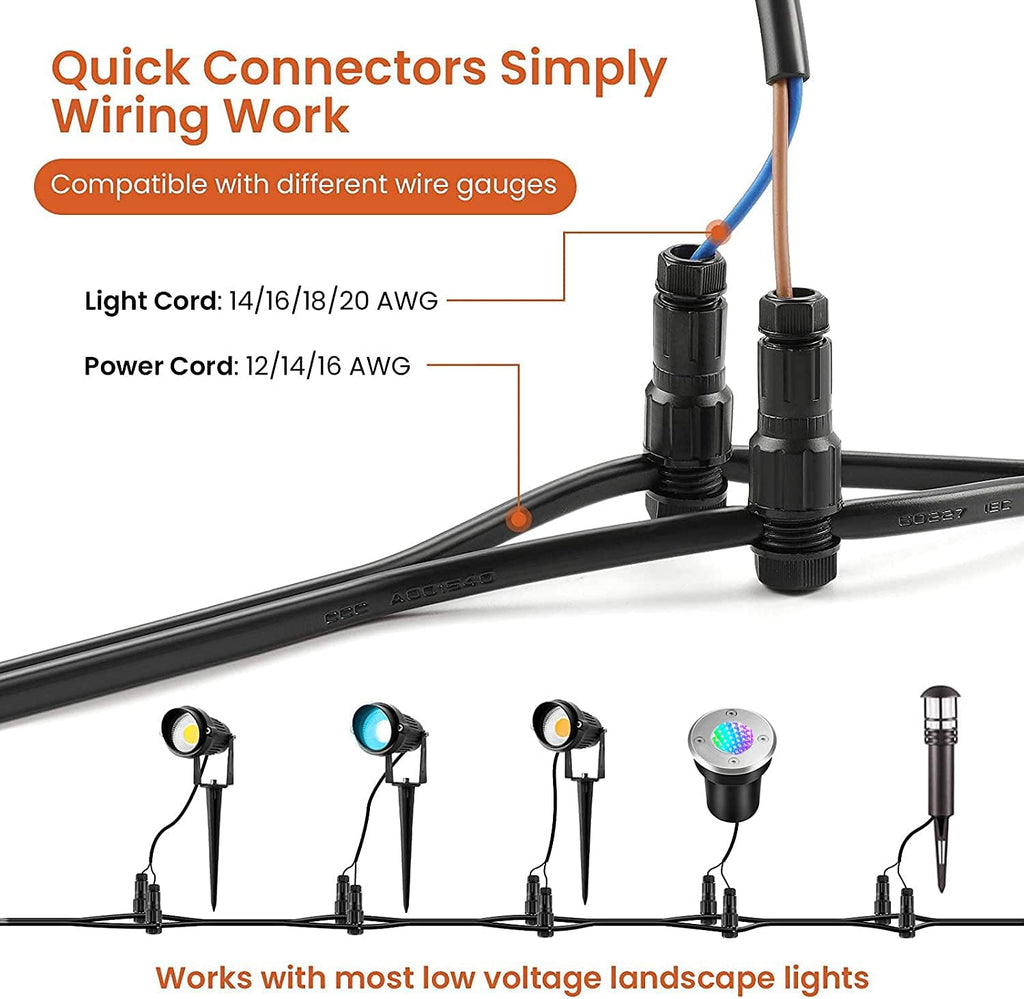 Low Voltage Landscape Lights 10W RGBW Warm White LED Well Landscape Lighting Remote Control IP67 Waterproof Outdoor 12V-24V Pathway Deck Ground Lights(10Pack with Connectors)