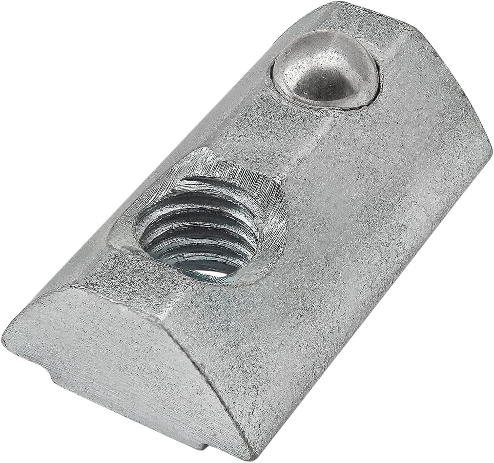 13031, 15 40 Series M6 x 1.0 Self Aligning Roll in T-Nut with Ball Spring Steel (100 Pack)