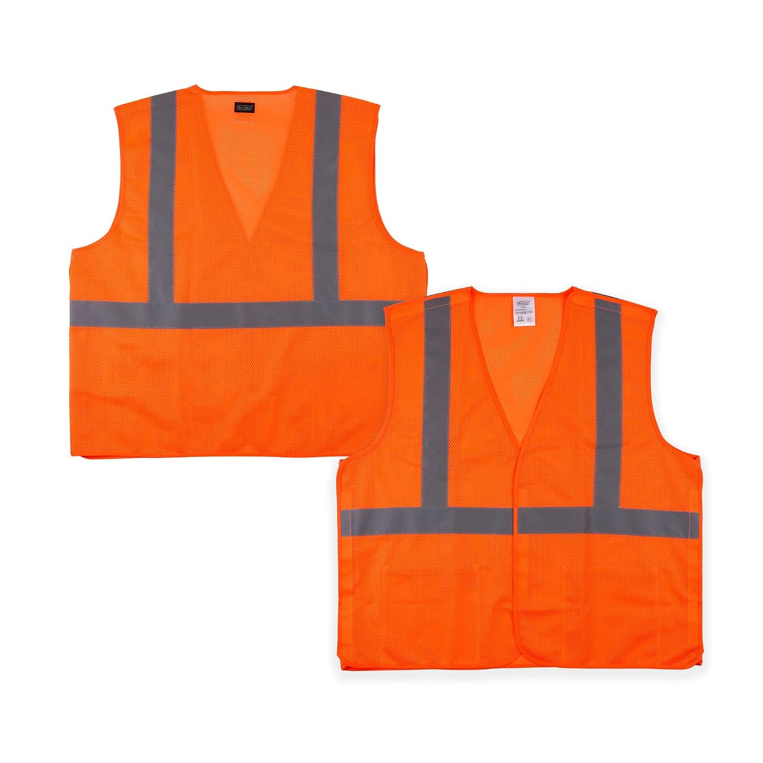 Restaurantware High Visibility Vest - 20 Pack - 27.99 x 27.56 Inch Plastic Breakaway Safety Vest - Tear Away Mesh Reflective Work Vest - Hook and Loop Closure - Orange
