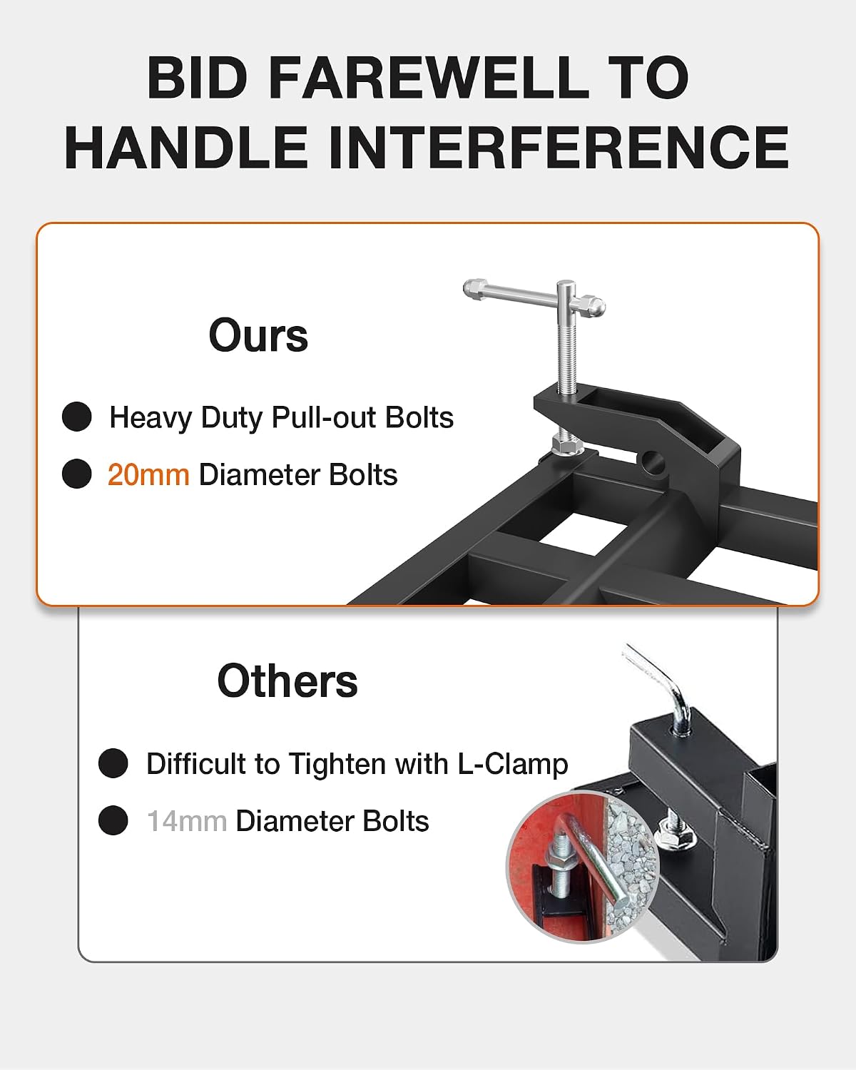 Garvee Clamp On Debris Forks for 60 in Buckets, 4560 LBS Loading Weight Pallet Forks for Loader, Tractor Buckets, Skidsteer, for Removing Limbs, Yard Waste and Debris