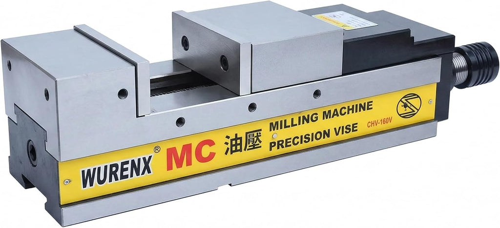 High Precision Hydraulic CNC Machine Vise 4'/5'/6'/8', Heavy Duty Milling Vise for CNC Milling Machine, Hardened Steel Precision Vise for Metalworking Machining (CHV-160V 6inch(Jaw opening 9.45inch))