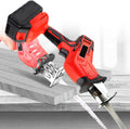 Cordless Handheld Electric Saw with Led Light, Portable Brushless Power Butchers Saw for Cutting Wood Metal PVC Pipe Bones, Multifunctional Reciprocating Saw for Home Use-2battery