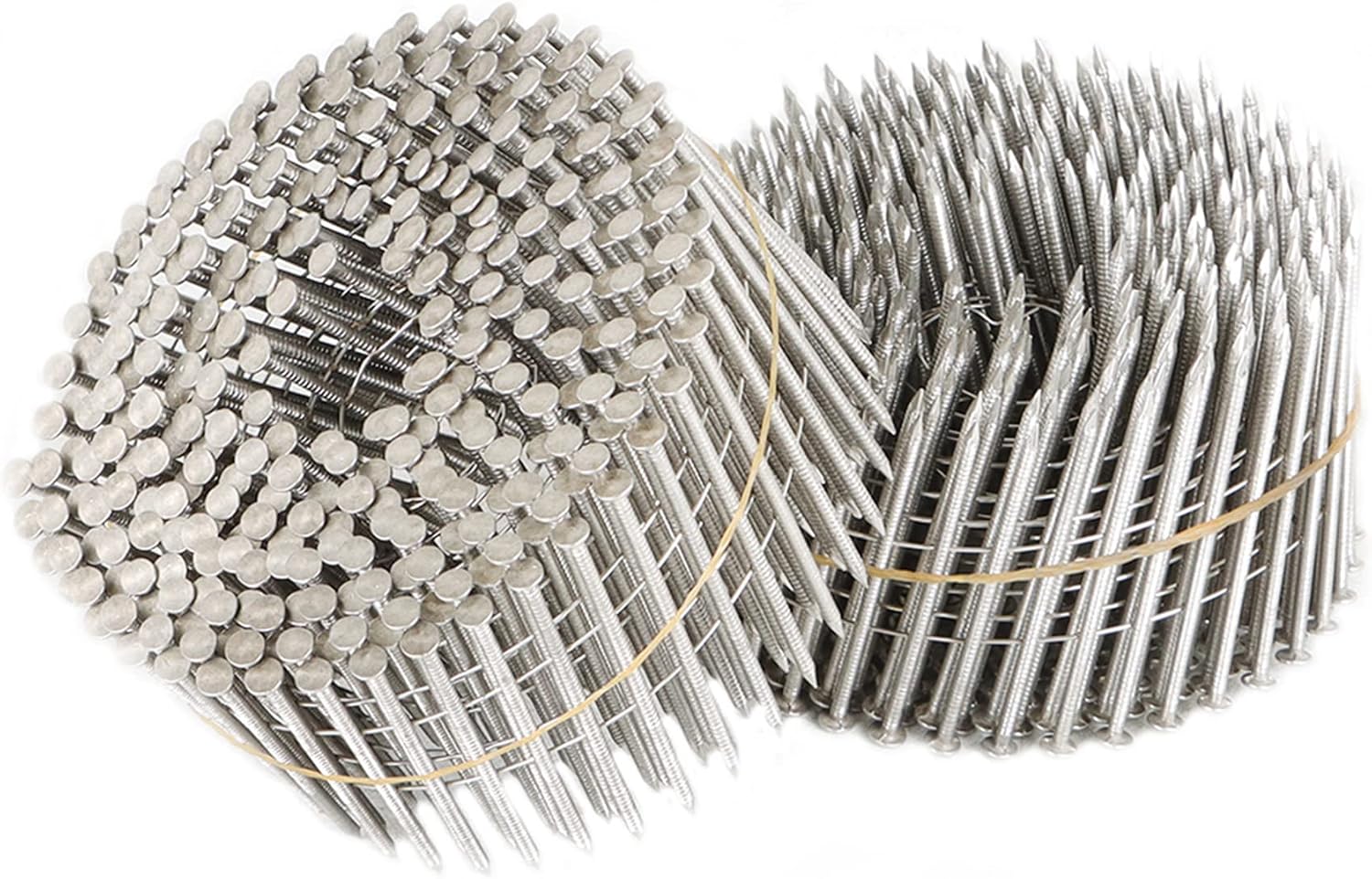 3600 Count Siding Nails Full Round Head Wire Collated 15-Degree 2-1/2 Inch x .090 Inch 304 Stainless Steel Ring Shank Coil Siding Nail