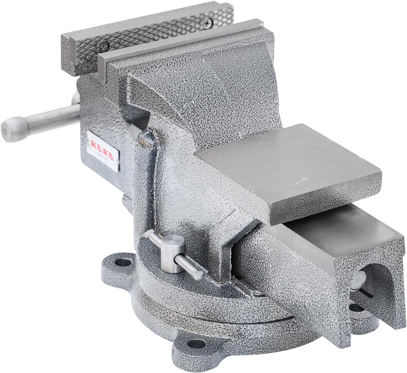KAKA INDUSTRIAL Bench Vises 6 Inch Jaw Width, 6 Inch Jaw Opening Homeowner's Vise, Swivel Base Heavy Duty, for Drilling, Pipe Cutting, Woodworking HPS-150