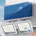 300W Solar Flood Lights Outdoor, 2-Pack 30000LM Dimmable Solar Security Lights with Remote, 3000K-7000K Color Changing, 20000mAh Battery, Dusk to Dawn, IP66 Waterproof, for Yard, Barn, Garage, Pool