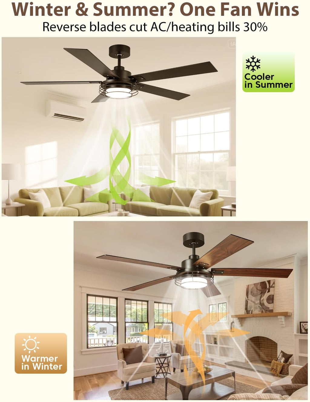 Ceiling Fans with Lights and Remote – Modern Low Profile Fandelier Ceiling Fan with Light for Bedroom & Outdoor Patio,Black 52 Inch DC Motor