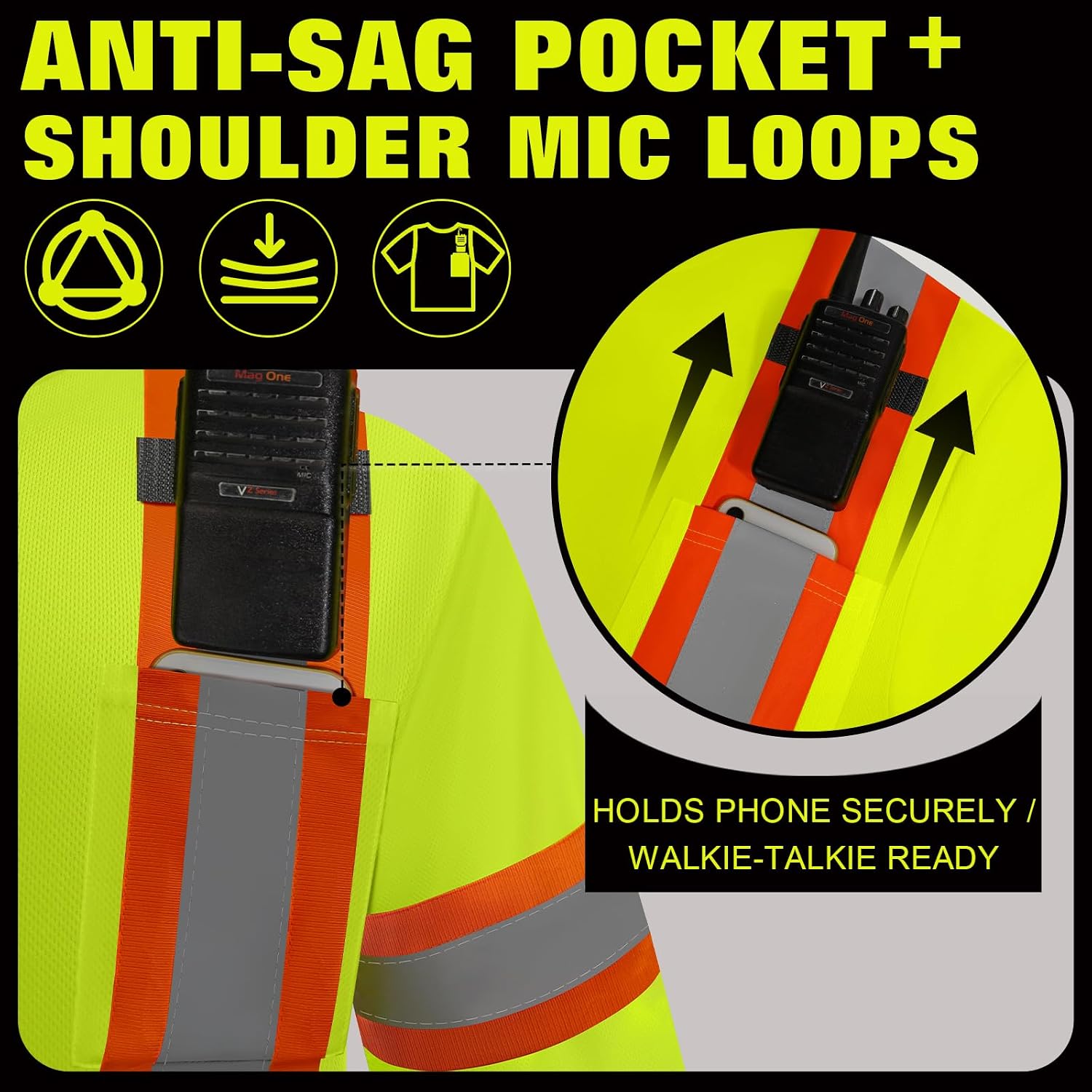 BeautyWill Custom Logo High Visibility Safety Shirts ANSI Class 3 Standard Personalized Reflective Shirts