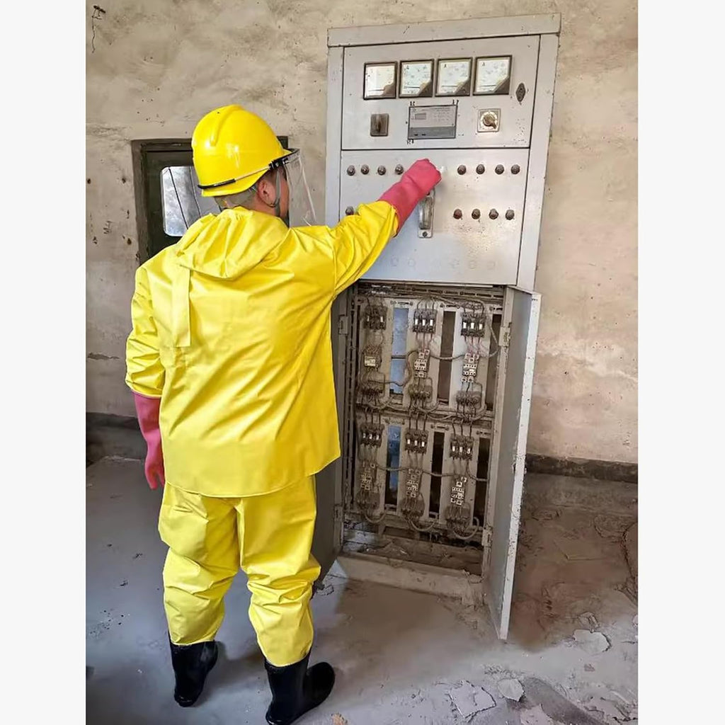 Electrical Safety Live Line Work Clothing & Gloves & Boots, High Voltage Insulation Electric Suit Smock for Workstation/Power Distribution Room(7 KV)