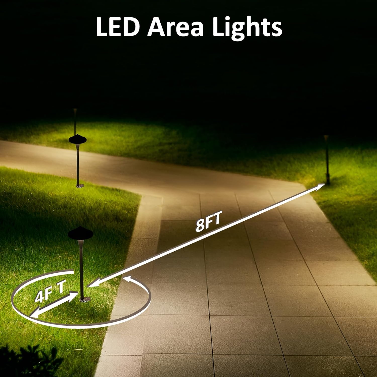 Low Voltage Path Lights, 12V 5W LED RGB Wired Landscape Path Lights Outdoor for Driveway Walkway Pathway, RGB Color Changing for Christmas Party Halloween, IP65, ETL, Bronze, Pack of 6