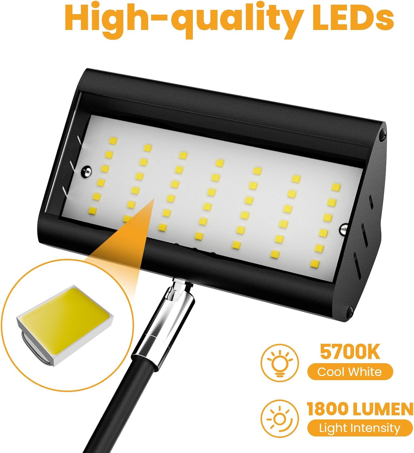 Trade Show Booth Lights, LED Display Lighting For Trade Shows,Portable Exhibit Arm Lighting,Connectable Craft tradeshow Lights Include Clamps,Mounting Brackets,Power Cables,Connect Cables (3pcs Black)