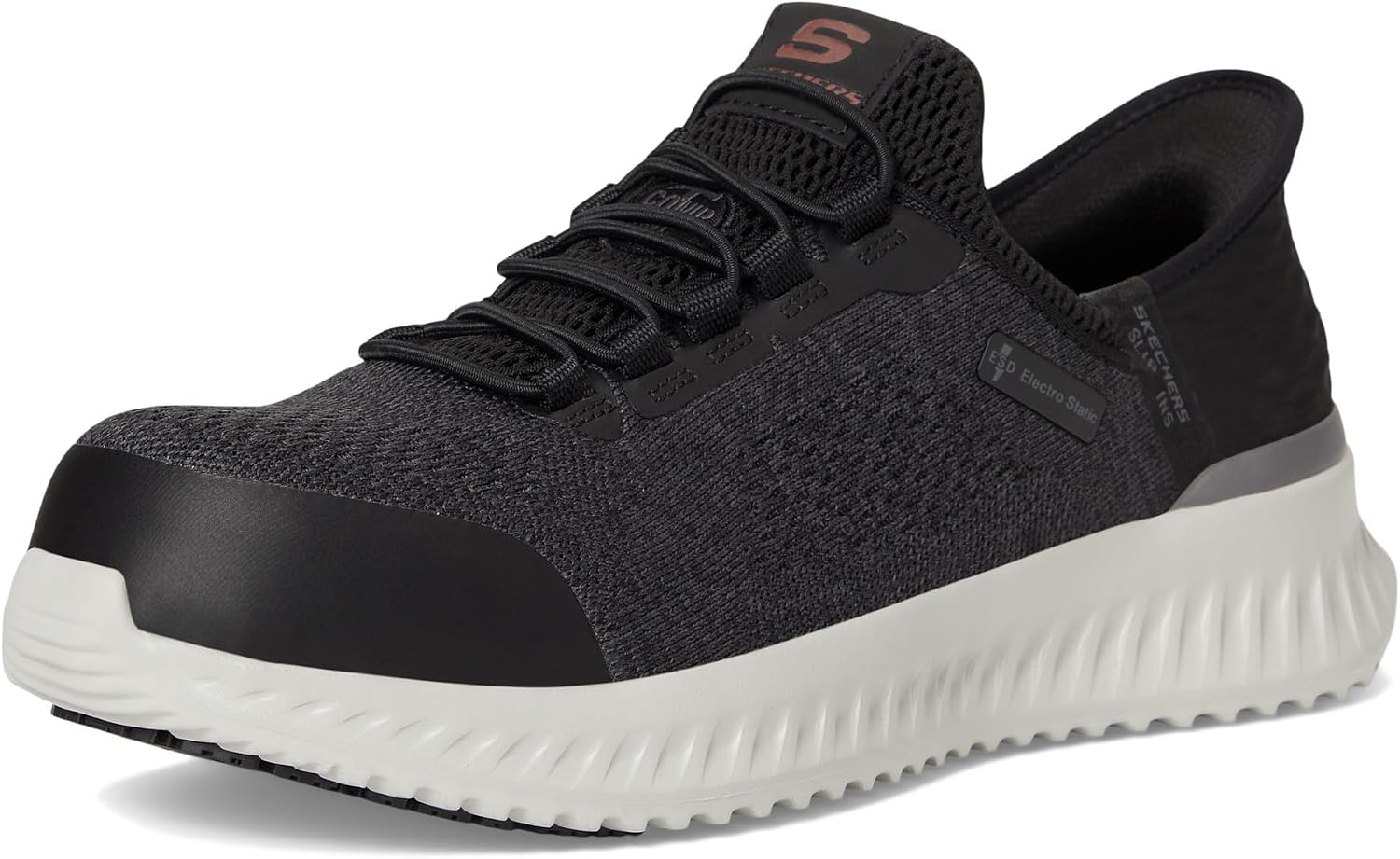 Skechers Men's Tilido Troxin ESD Composite Toe Bungee Slip-On Work Shoe