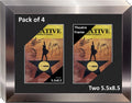 Creative Picture Frames 11'x 14' Stainless Steel Finish Double Theatre Bill Frame and Black Matting with Installed Hanger and Stand (Theatre Bill Not Included Pack of 4)