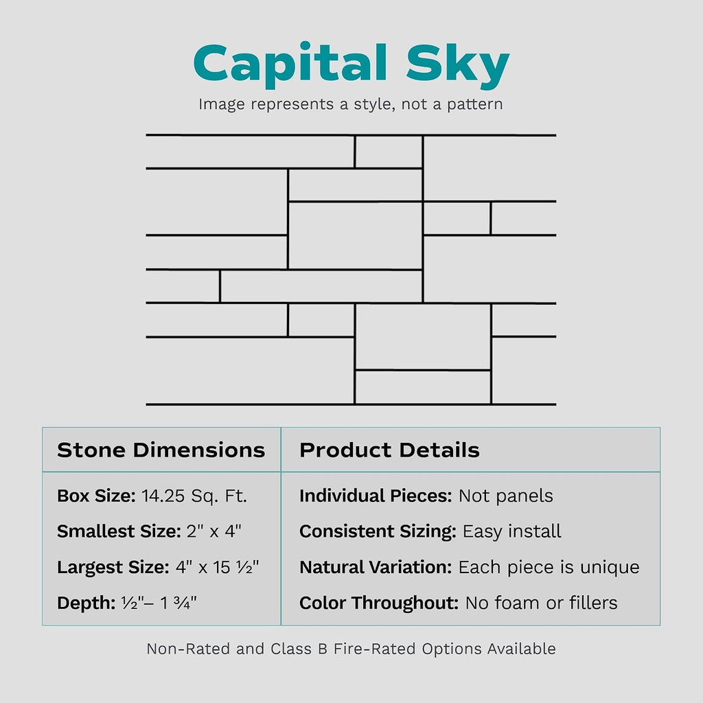Evolve Stone Capital Sky DP Non-Rated Flat Stone Veneer (14.25 sq. ft.)