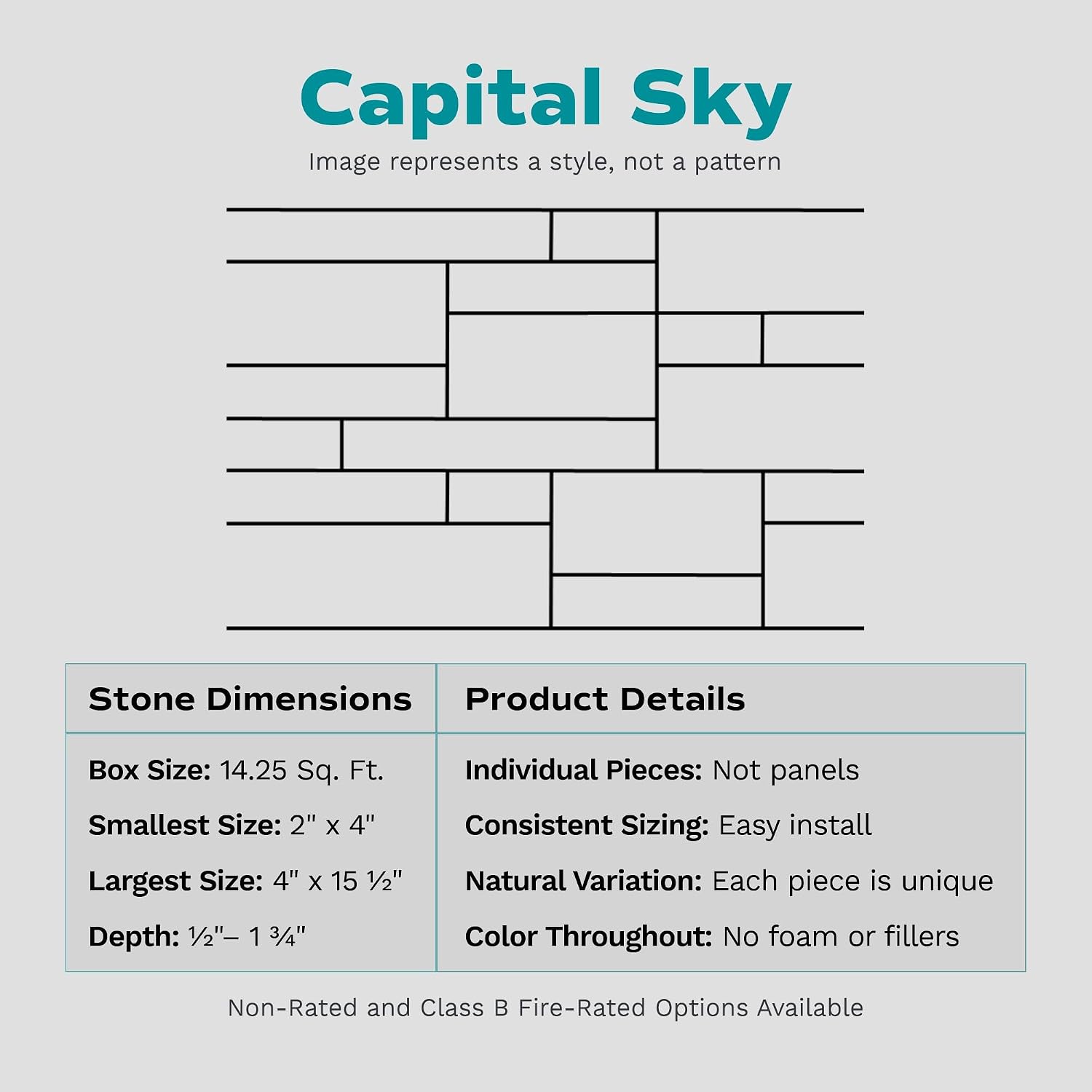 Evolve Stone Capital Sky DP Non-Rated Flat Stone Veneer (14.25 sq. ft.)