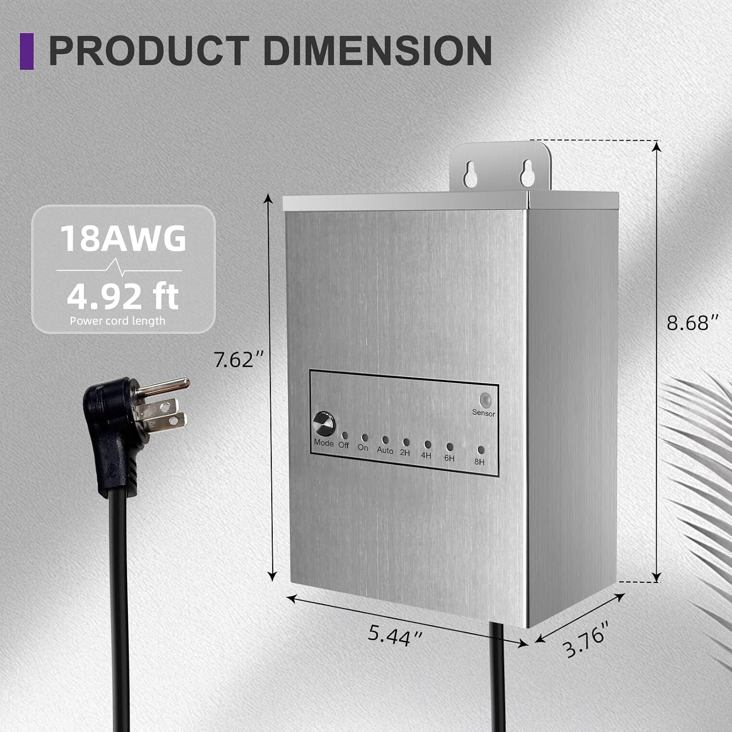 300W Low Voltage Landscape Transformer, Outdoor Lighting Transformers with Photocell & Timer, 120V AC to 12V AC, Stainless Steel Weatherproof Transformer for Landscape Lighting, ETL Listed