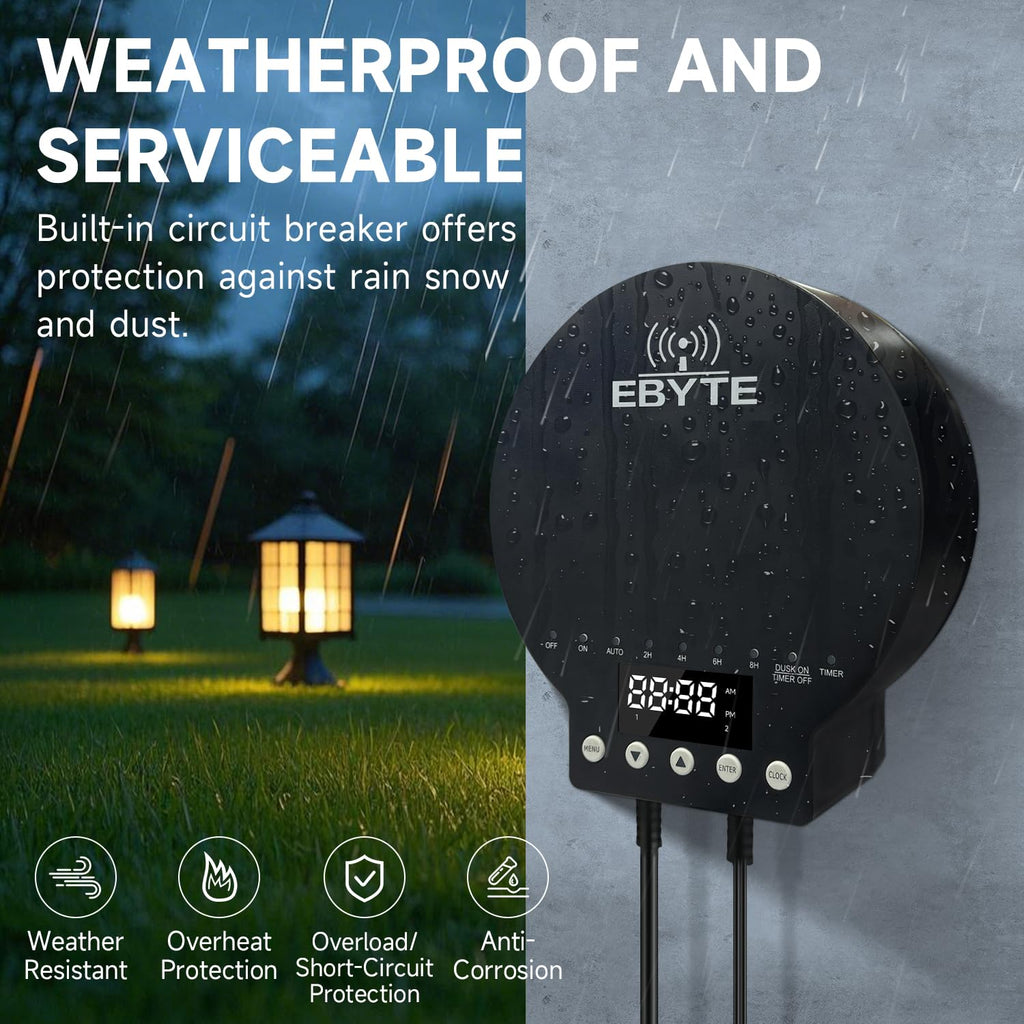 Low Voltage Landscape Transformer, 200W Output Landscape Lighting Transformer 1 Zone Control with Timer and Photocell Sensor 120V to 12V AC Weatherproof, for Garden Lights, Spotlights, Steplights