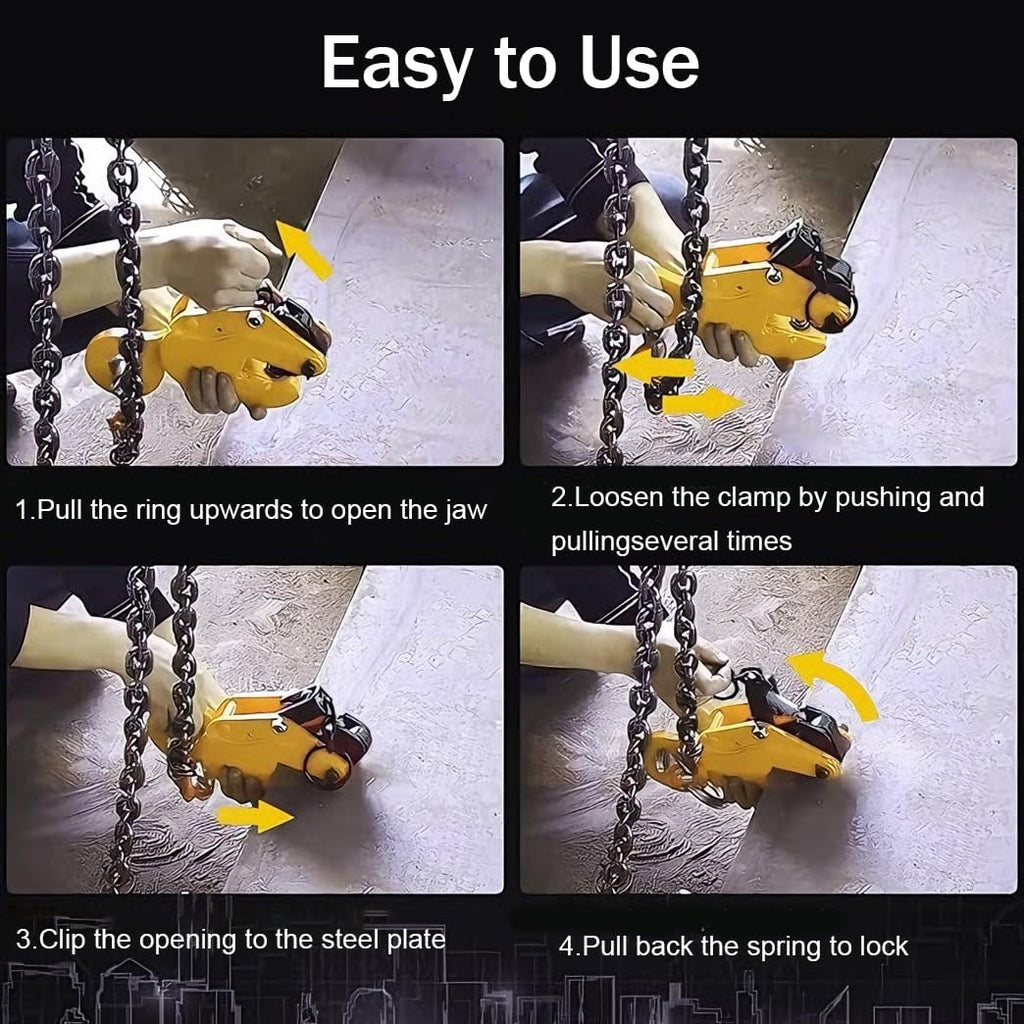One-Piece Slab Lifting Clamp, Heavy Duty Lifting Clamp, Plate Clamp, Lumber Skidding Tongs, Logging Grabber, for Timber and Firewood Handling, Tractor and Skidder(Size:3T/6600LB)