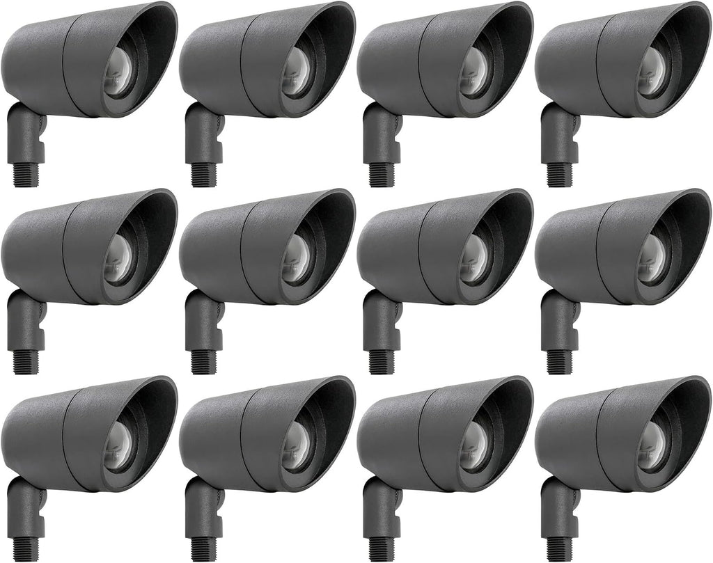 Westgate Lighting LED Directional Landscape Lights Die - Cast Aluminum Housing - IP67 Waterproof - 12V AC - 36° Beam Angle - All Accessories Included (12 Black)