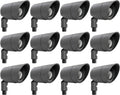Westgate Lighting LED Directional Landscape Lights Die - Cast Aluminum Housing - IP67 Waterproof - 12V AC - 36° Beam Angle - All Accessories Included (12 Black)