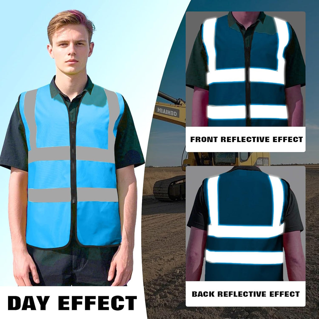 BeautyWill Bulk Custom Logo Safety Vest High Visibility Reflective Work Vests