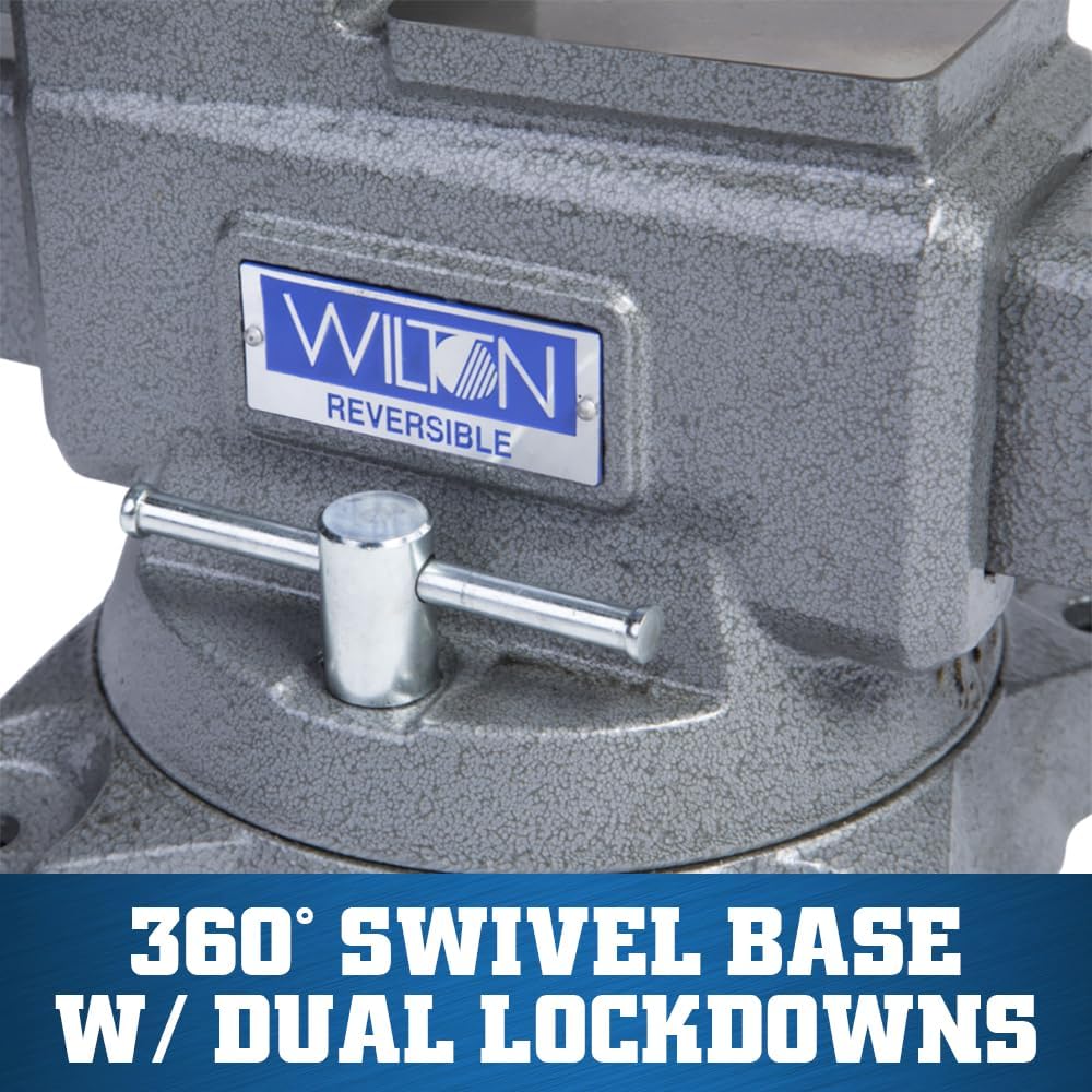 Wilton Reversible Bench Vise, 6-1/2' Jaw Width, 7-1/4' & 12-3/4' Jaw Opening, 4' Throat (Model 4650R)