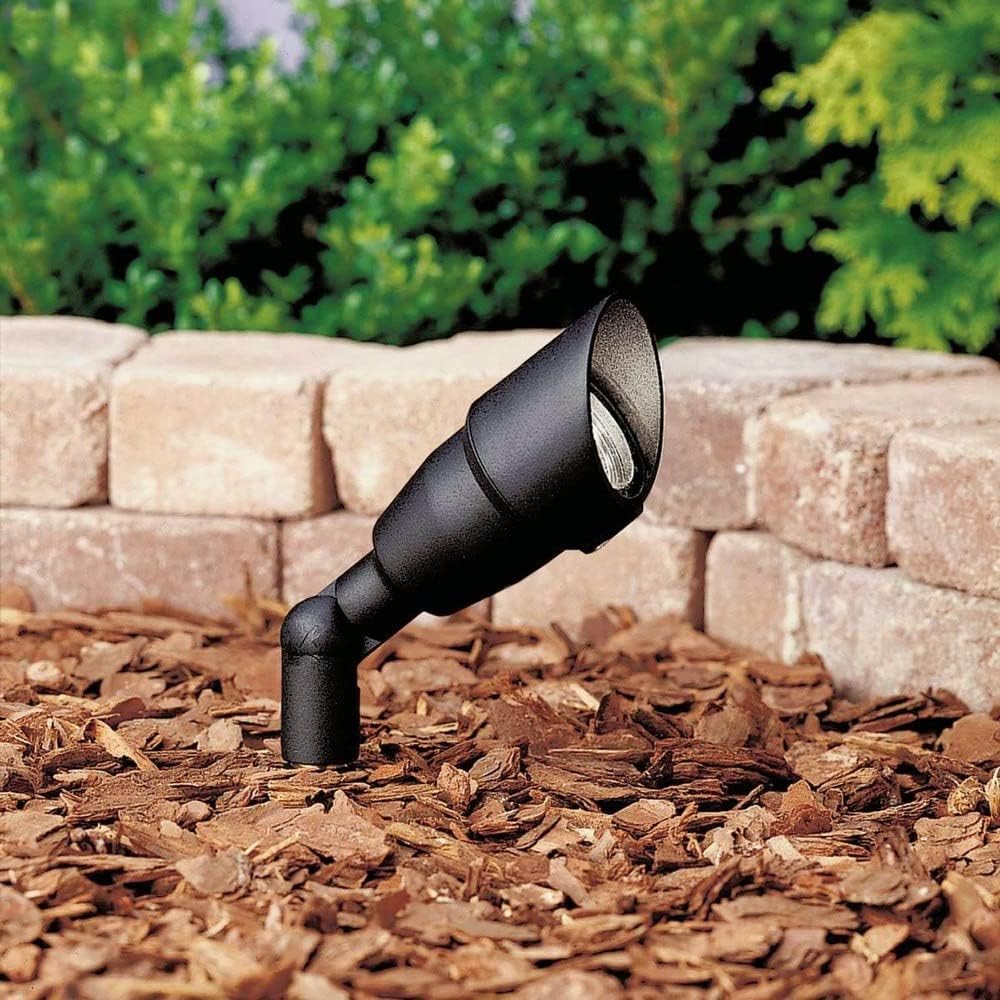 Kichler 7.5' Outdoor Accent Light in Textured Architectural Bronze, 12V LED Adjustable Spotlight, (7.5' L x 3' H),, 15374AZT