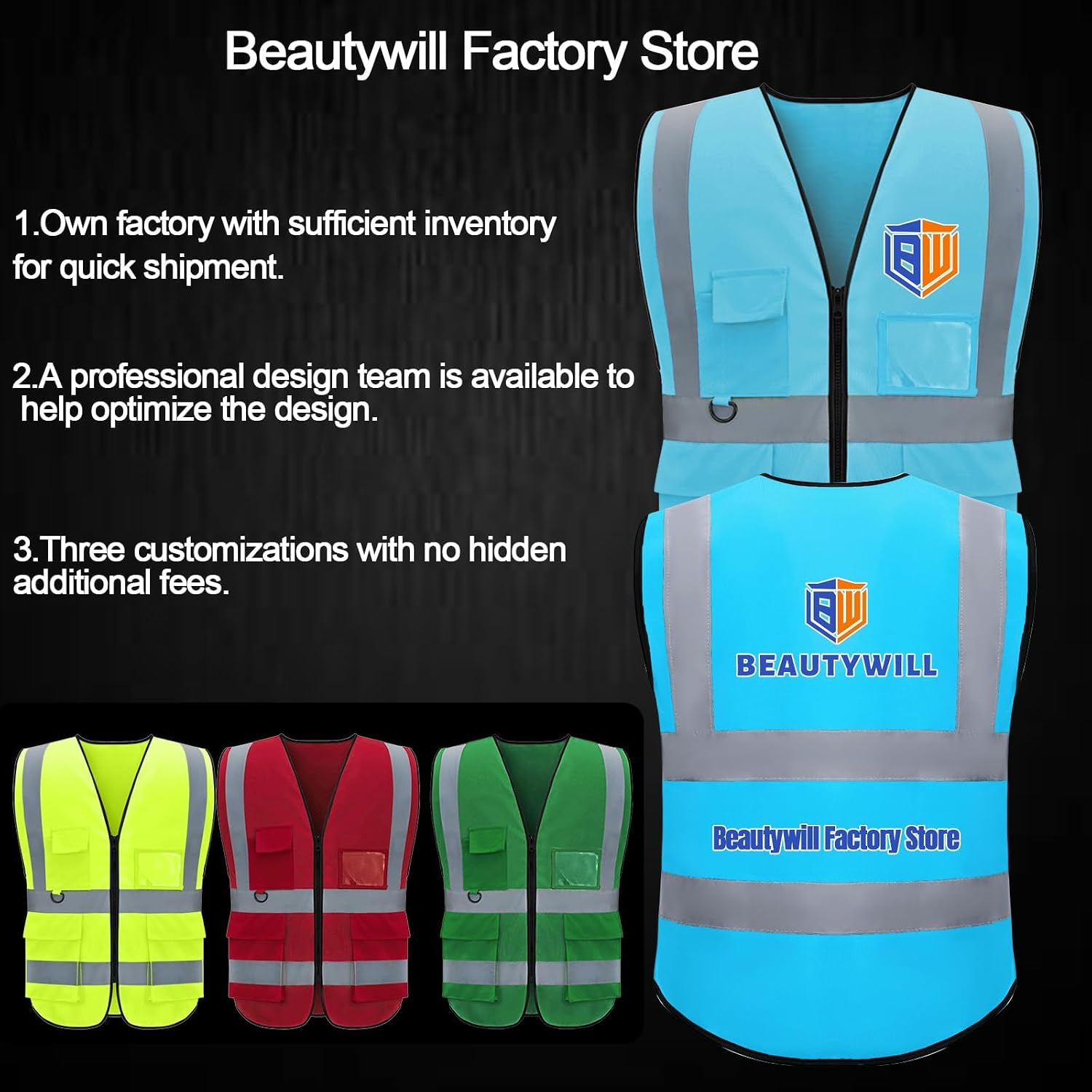 Custom Safety Vest Class 2 High Visibility Reflective Vest