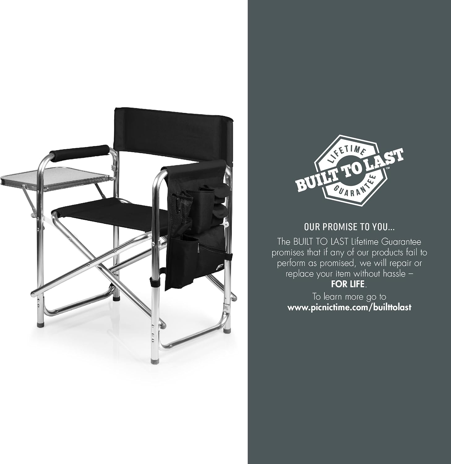 Picnic TIME NFL Unisex-Adult NFL Sports Chair with Side Table, Beach Chair, Camp Chair for Adults