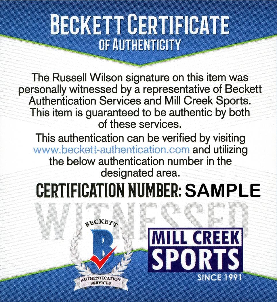 Russell Wilson Autographed Sports Illustrated Magazine Seattle Seahawks Signed in RW Holo & Beckett BAS Stock #182296 - Autographed NFL Magazines