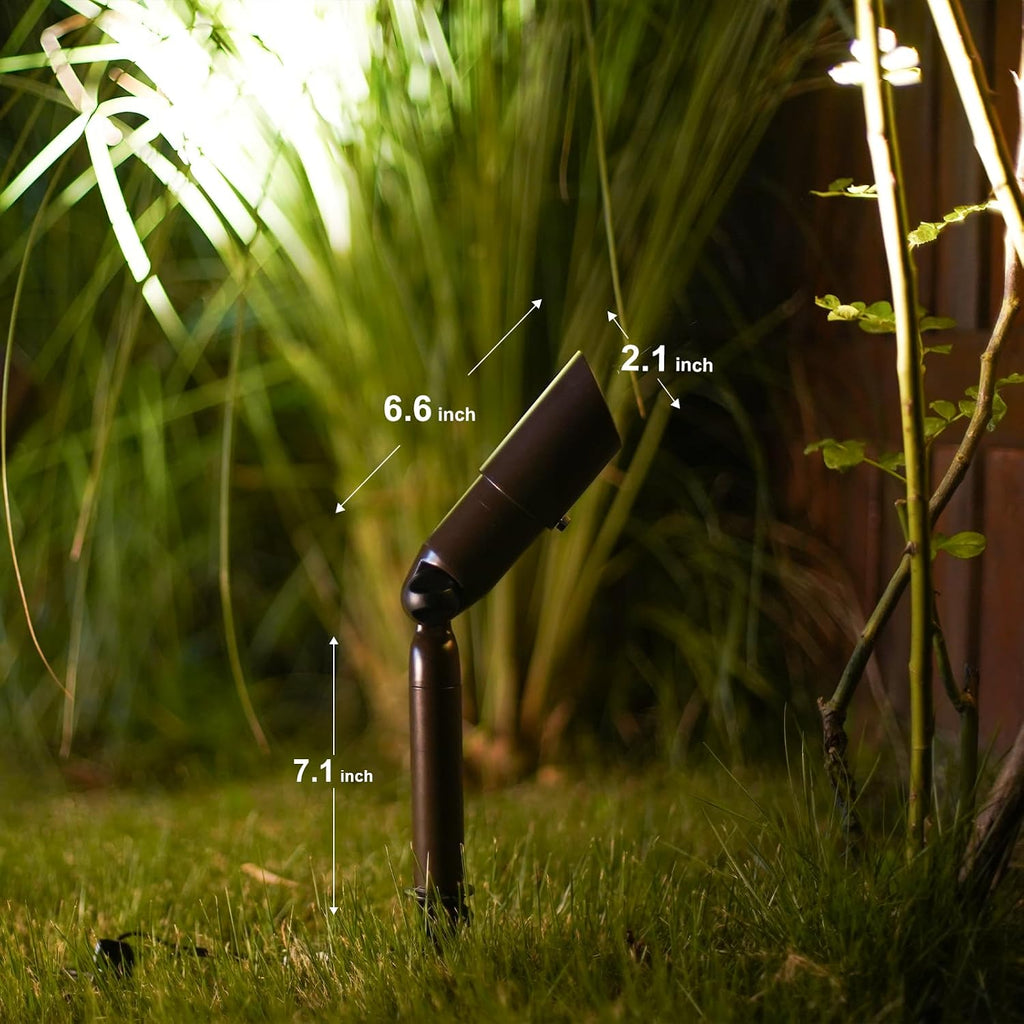 GOODSMANN 8PK Low Voltage Landscape Lighting Kits 8PK Floodlight & Spotlight 3W LED 200 Lumen Replaceable Bulbs 3000K Warm White 12V AC Tree Lights Garden Up Light Hardwired Lighting Cable Connectors
