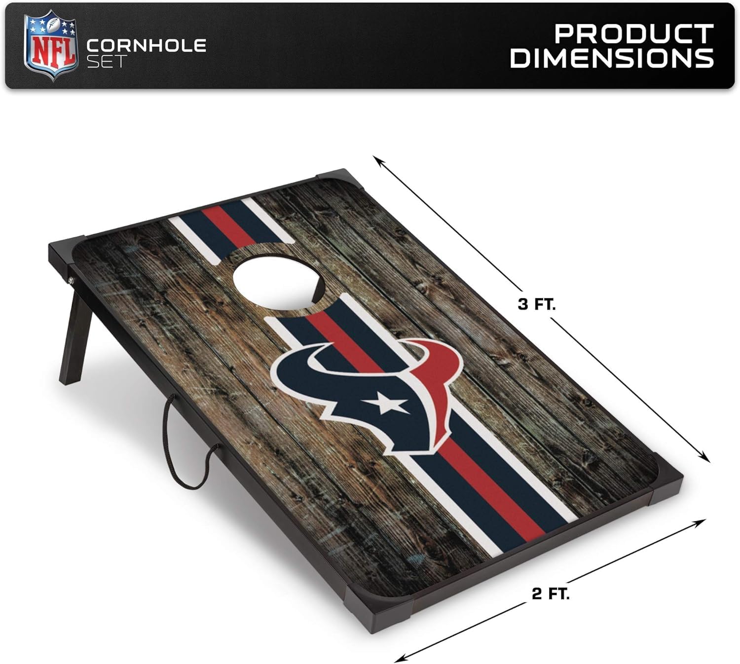 Wild Sports NFL 2' x 3' MDF Deluxe Cornhole Set - with Corners and Aprons
